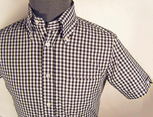 'BRUTUS TRIMFIT' Seventies Mod Mens Shirt - BLACK